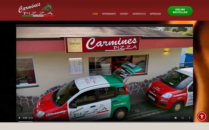 Screenshot of carminespizza.de