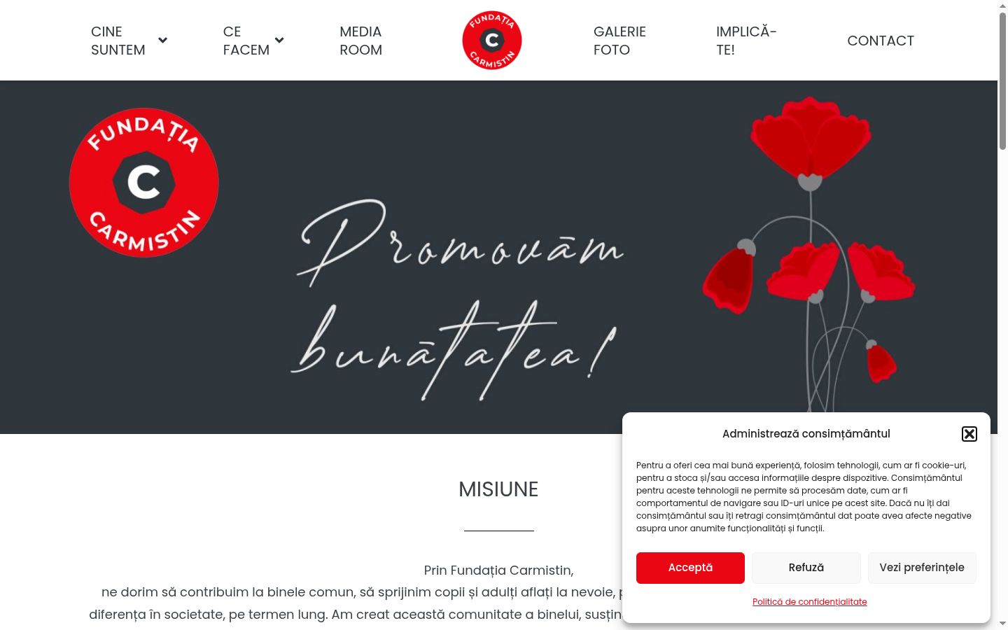 Screenshot des Einwilligungsbanners vor jeglicher Interaktion