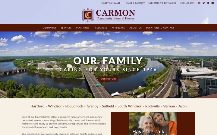 Screenshot of carmonfuneralhome.com
