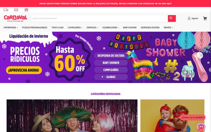 Screenshot of carnaval.cl