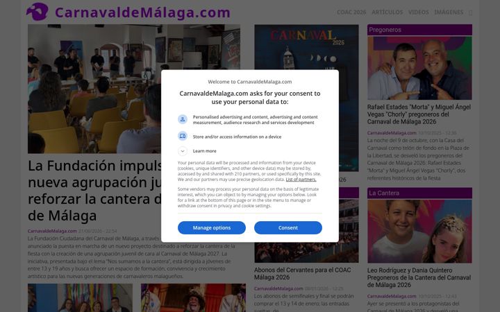 Screenshot of carnavaldemalaga.com