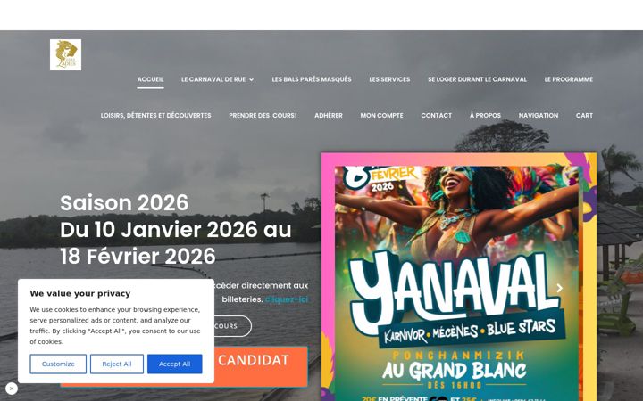 Screenshot of carnavalguyane.fr