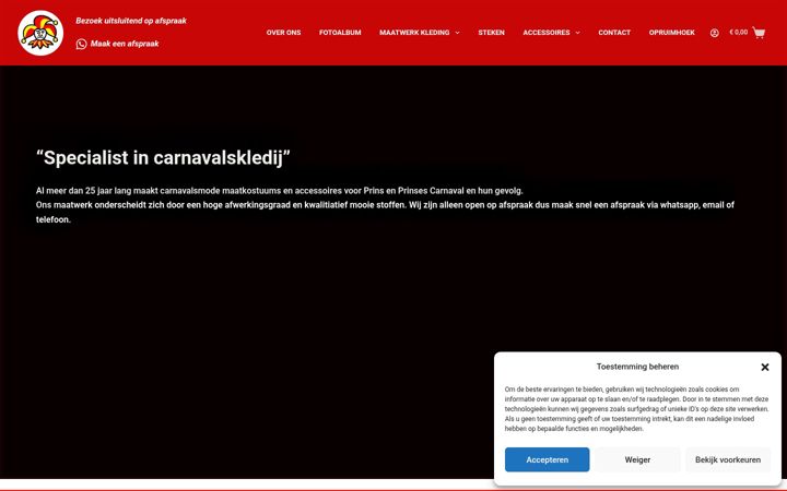 Snimka zaslona za carnavalsmode.nl