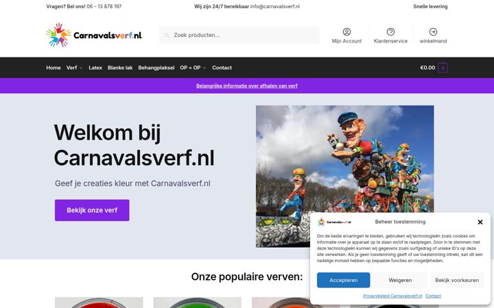 Snimka zaslona za carnavalsverf.nl