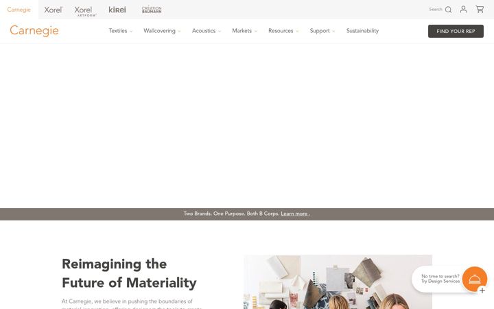 Screenshot of carnegiefabrics.com