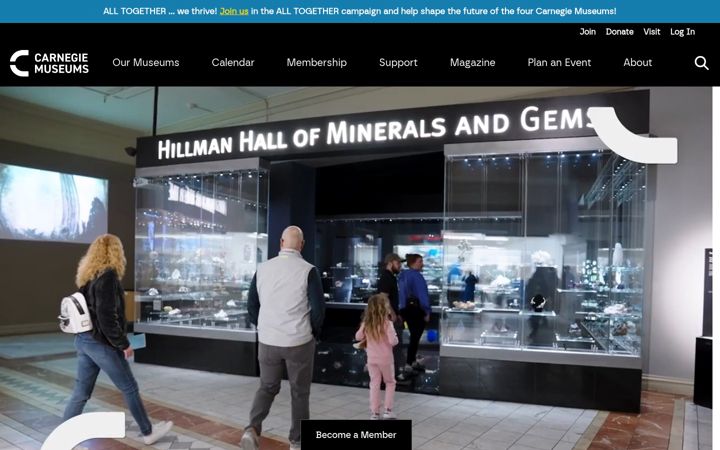 Screenshot of carnegiemuseums.org