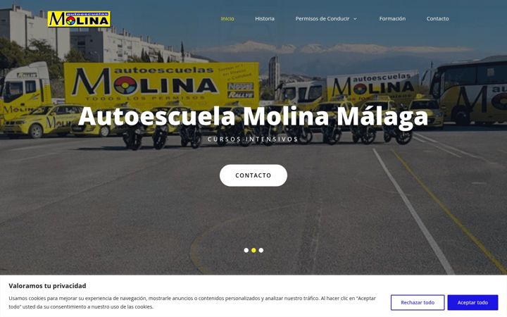 Екранна снимка на carnetdeconducirenmalaga.es