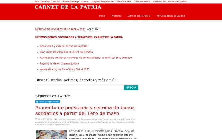 Screenshot of carnetdelapatria.org