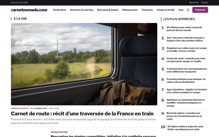 Screenshot of carnetnomade.com