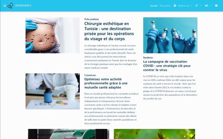 Screenshot του carnetsante.fr