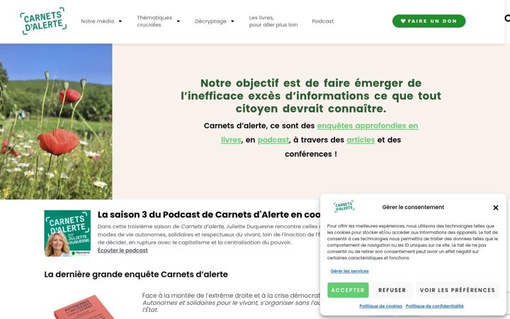 Screenshot του carnetsdalerte.fr