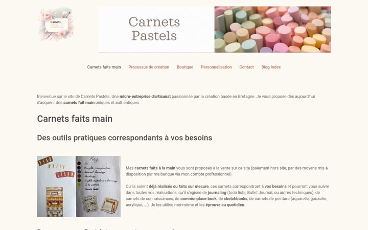 Screenshot of carnetspastels.fr