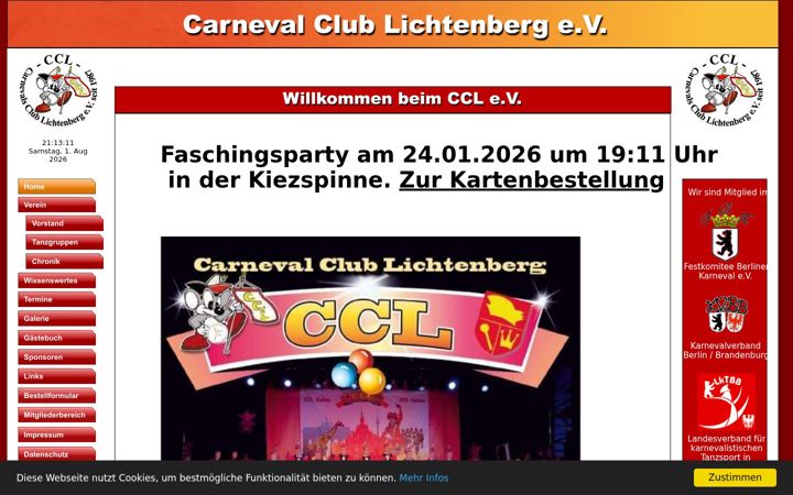 Screenshot of carneval-club-lichtenberg.de