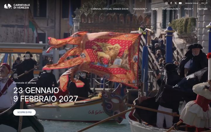 Screenshot di carnevale.venezia.it