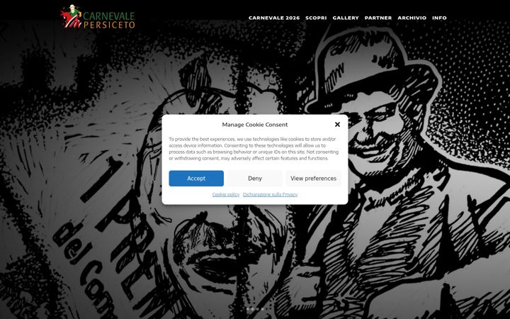 Screenshot of carnevalepersiceto.it