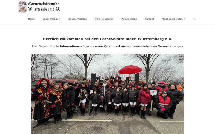 Screenshot of carnevalsfreunde-wuerttemberg.de
