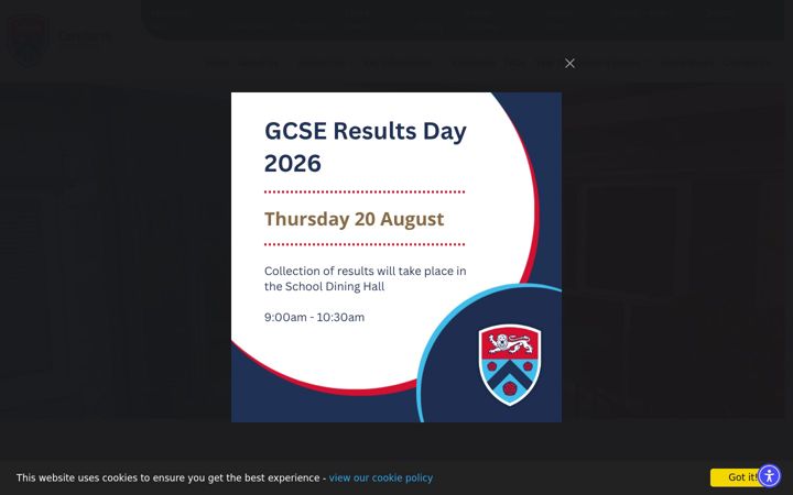 Screenshot of carnforthhigh.co.uk