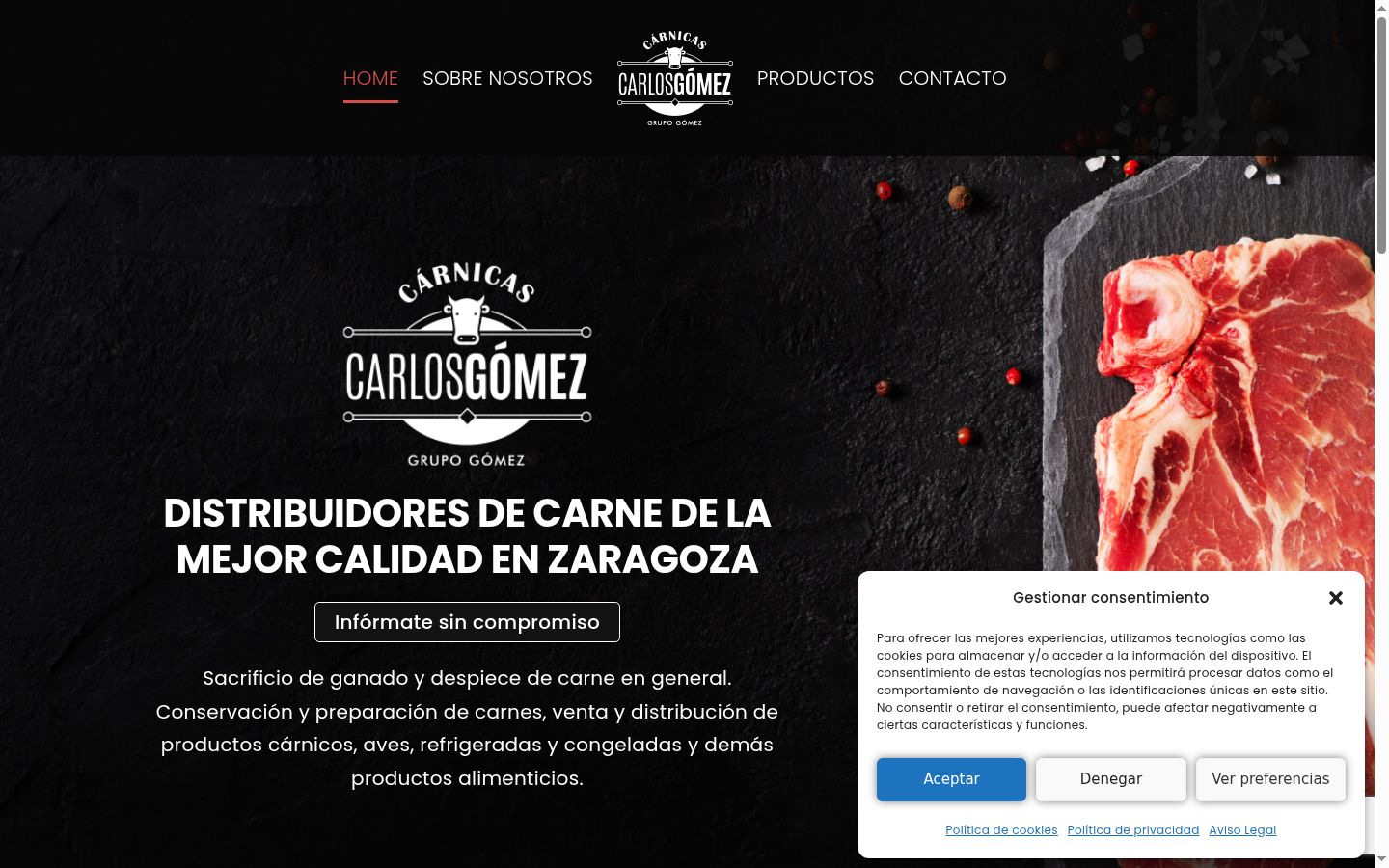 Screenshot del banner di consenso mostrato prima di qualsiasi interazione