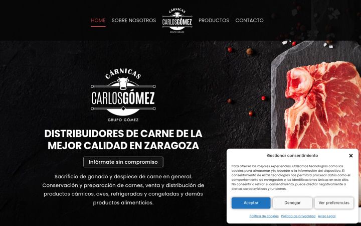 Screenshot of carnicascarlosgomez.com
