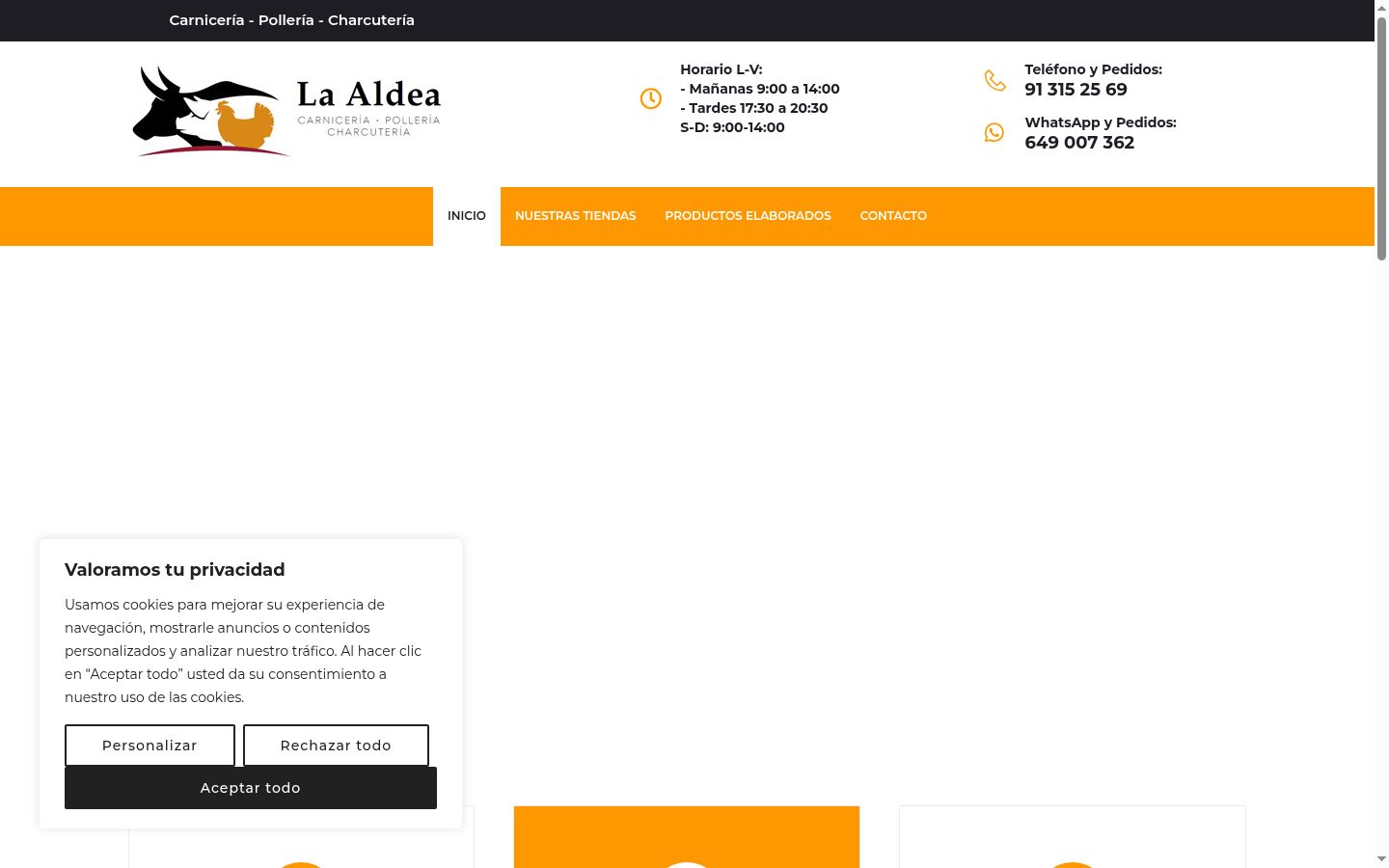 Screenshot of the consent banner shown before any interaction