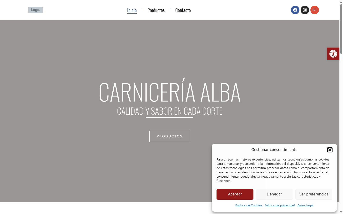 Screenshot of the consent banner shown before any interaction