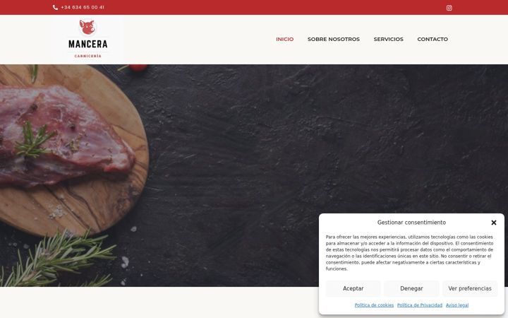 Screenshot of carniceriamancera.com
