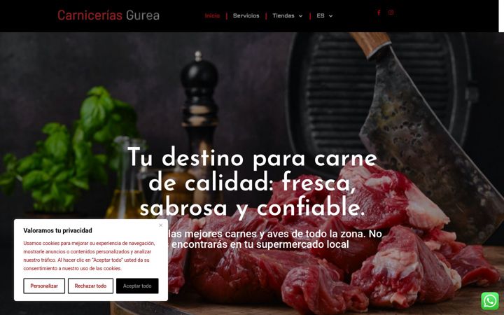 Screenshot of carniceriasgurea.com
