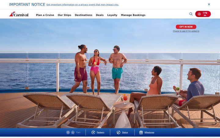 Screenshot of carnivalrewards.com