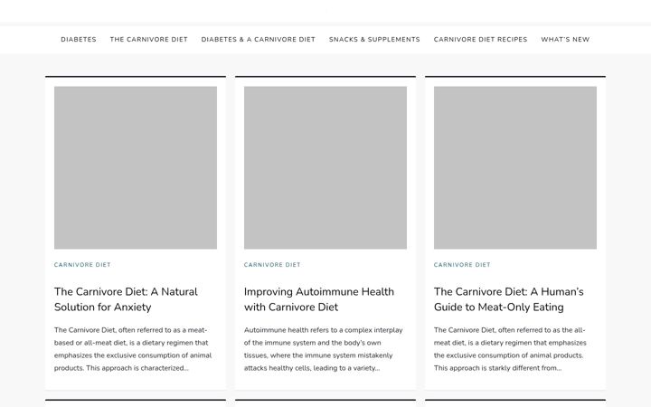 Screenshot of carnivorediabetic.com