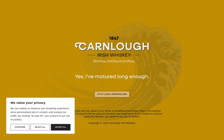 Screenshot of carnloughwhiskey.com