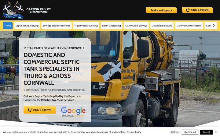 Screenshot of carnonvalleytransport.co.uk