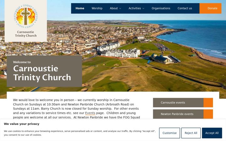 Screenshot of carnoustietrinity.org.uk