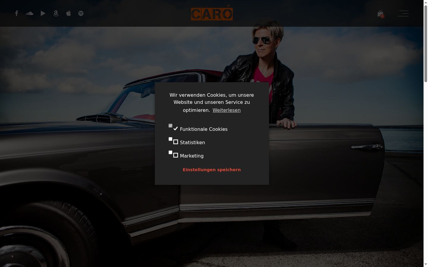 Screenshot del banner di consenso mostrato prima di qualsiasi interazione