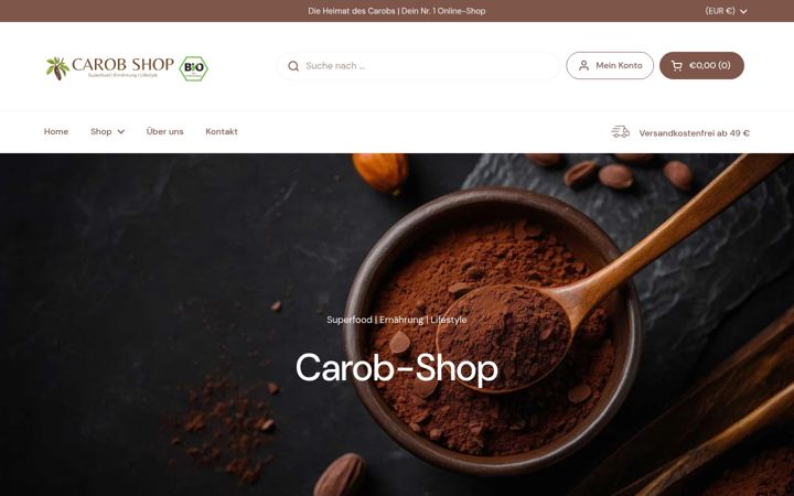 Captură de ecran a carob-shop.de