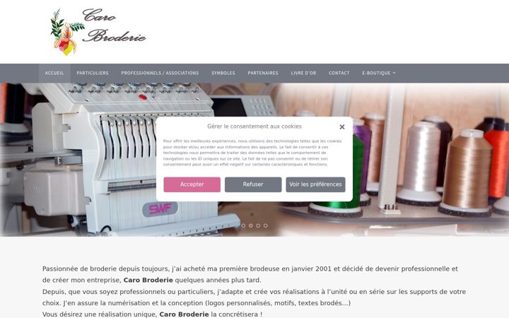 Screenshot ta' carobroderie.fr