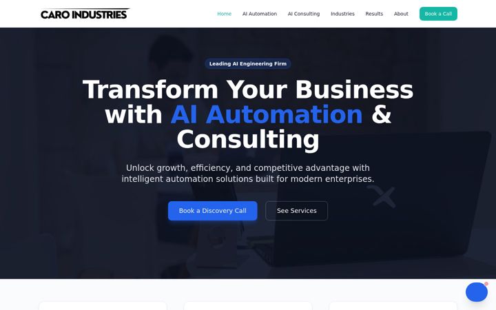 Screenshot of caroindustries.com