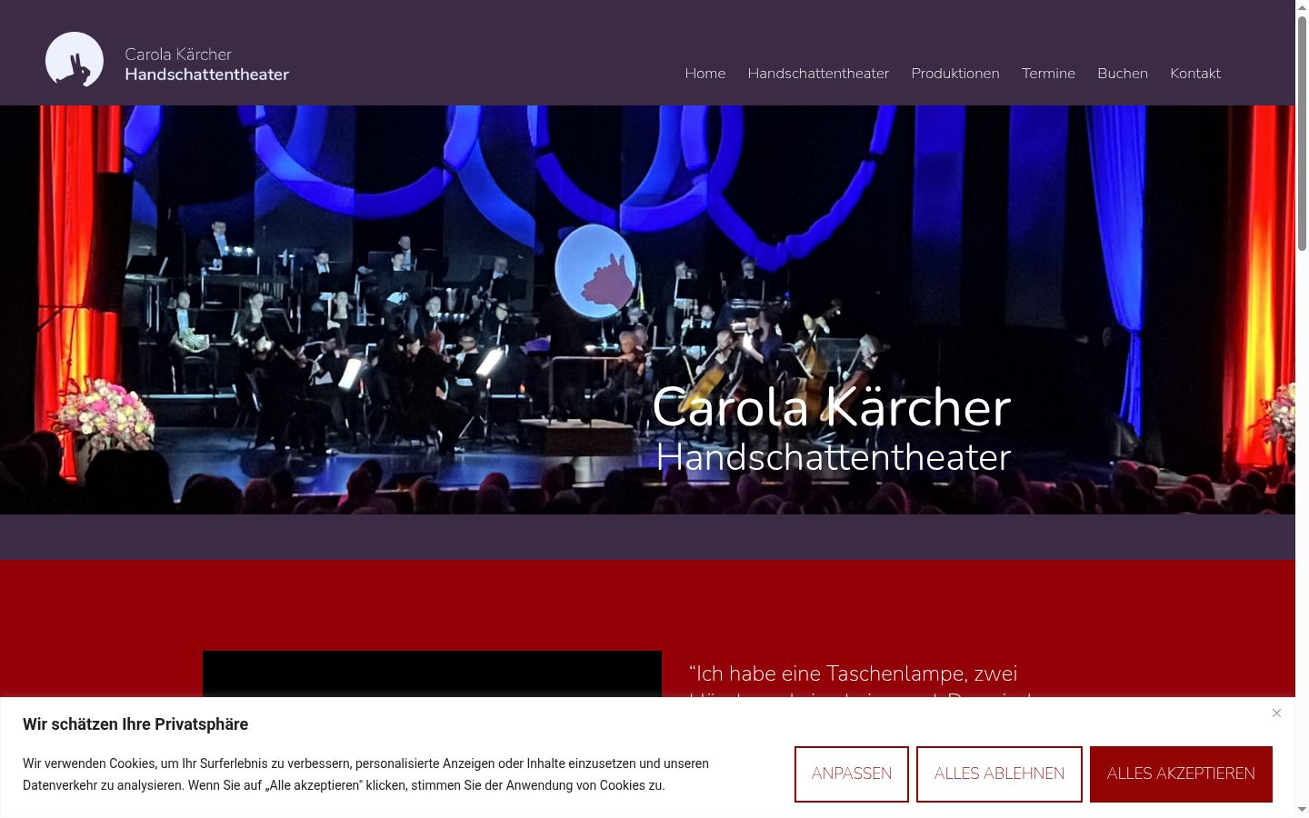 Screenshot del banner di consenso mostrato prima di qualsiasi interazione