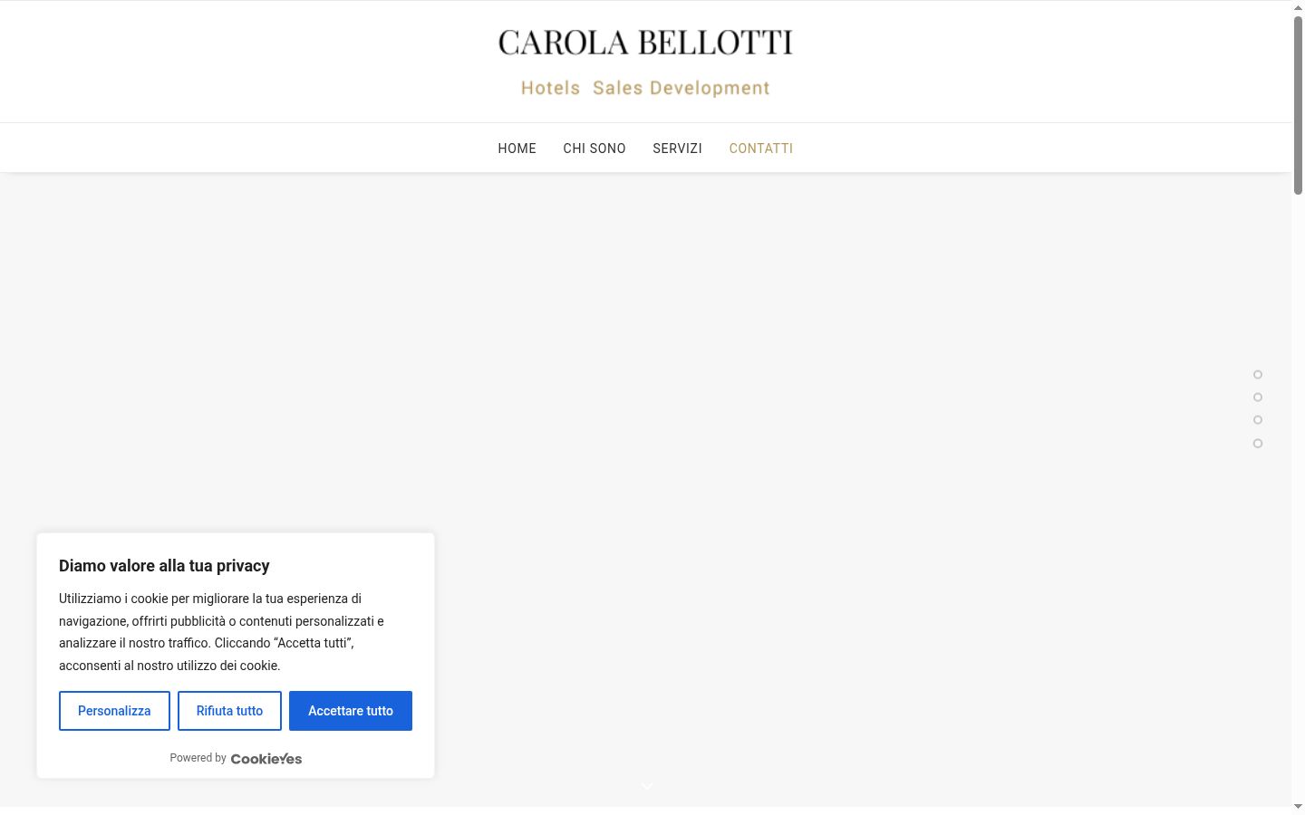 Screenshot del banner di consenso mostrato prima di qualsiasi interazione