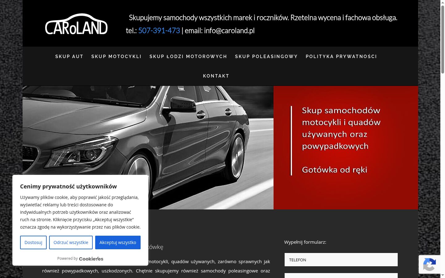 Screenshot tal-banner tal-kunsens muri qabel kwalunkwe interazzjoni