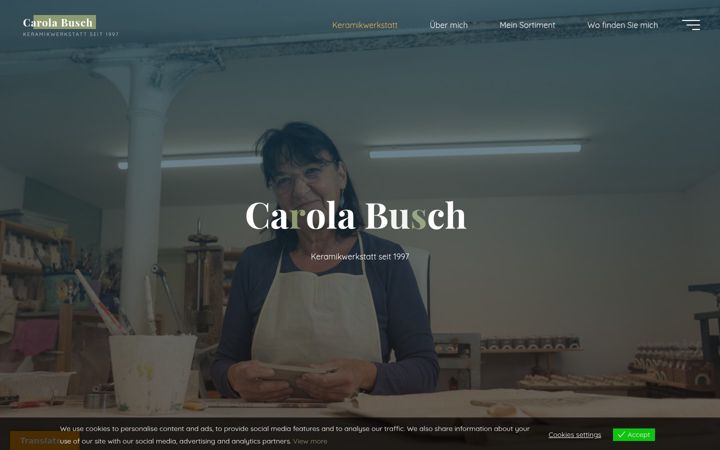 Screenshot of carolas-keramik.com