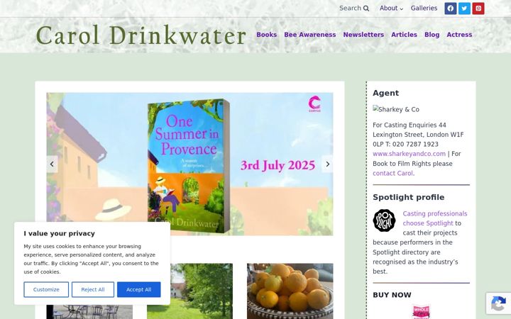 Screenshot of caroldrinkwater.com