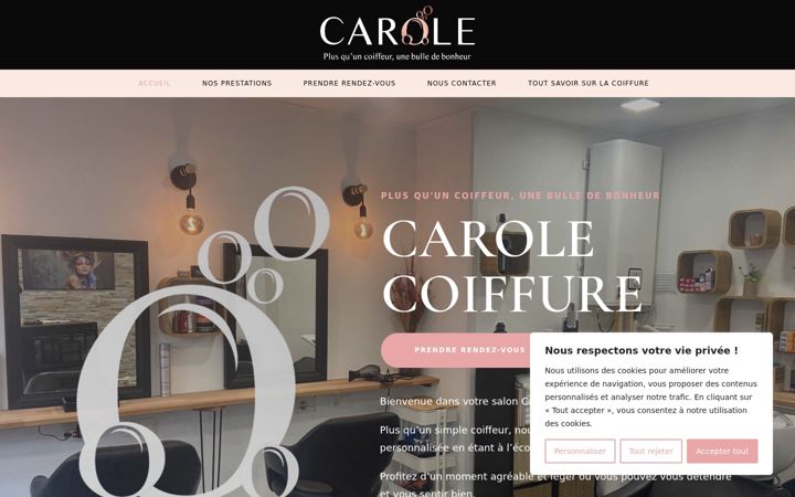 Screenshot of carolecoiffure-marseille.fr