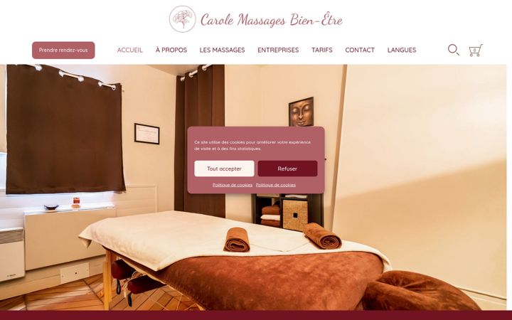 Screenshot of carolemassagesbienetre.fr