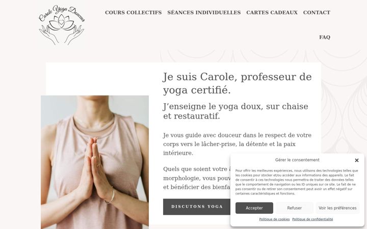 Screenshot of caroleyogadouceur.fr