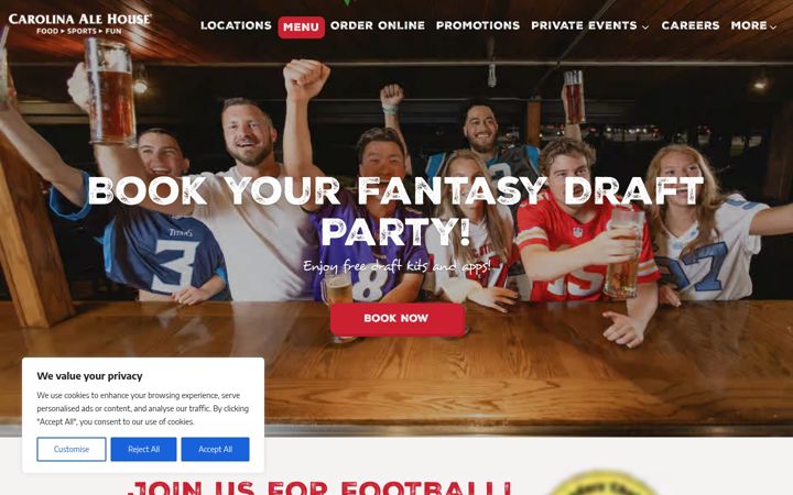 Screenshot of carolinaalehouse.com