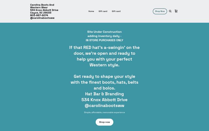 Screenshot of carolinabootsww.square.site
