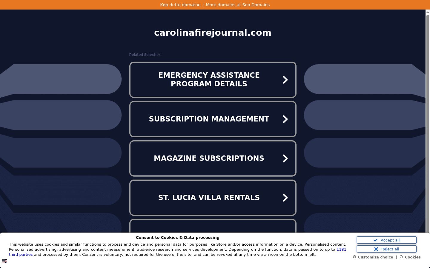Screenshot del banner di consenso mostrato prima di qualsiasi interazione