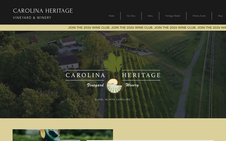 Screenshot of carolinaheritagevineyards.com