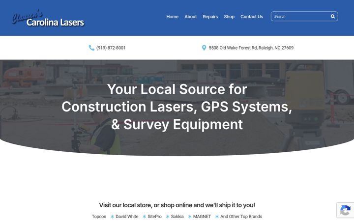 Screenshot of carolinalasers.com