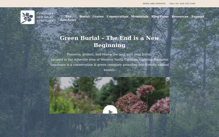 Screenshot of carolinamemorialsanctuary.org